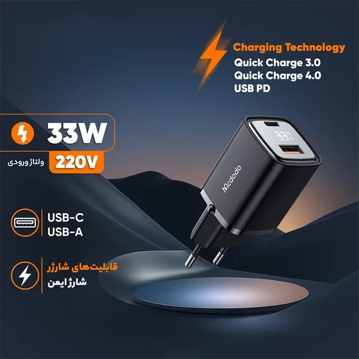 شارژر مک دودو 33 وات مدل CH-170 — تصویر ۸