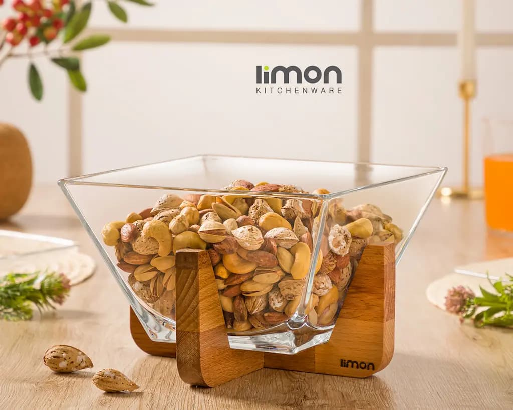 آجیل خوری پایه چوبی برند لیمون limon — تصویر ۳