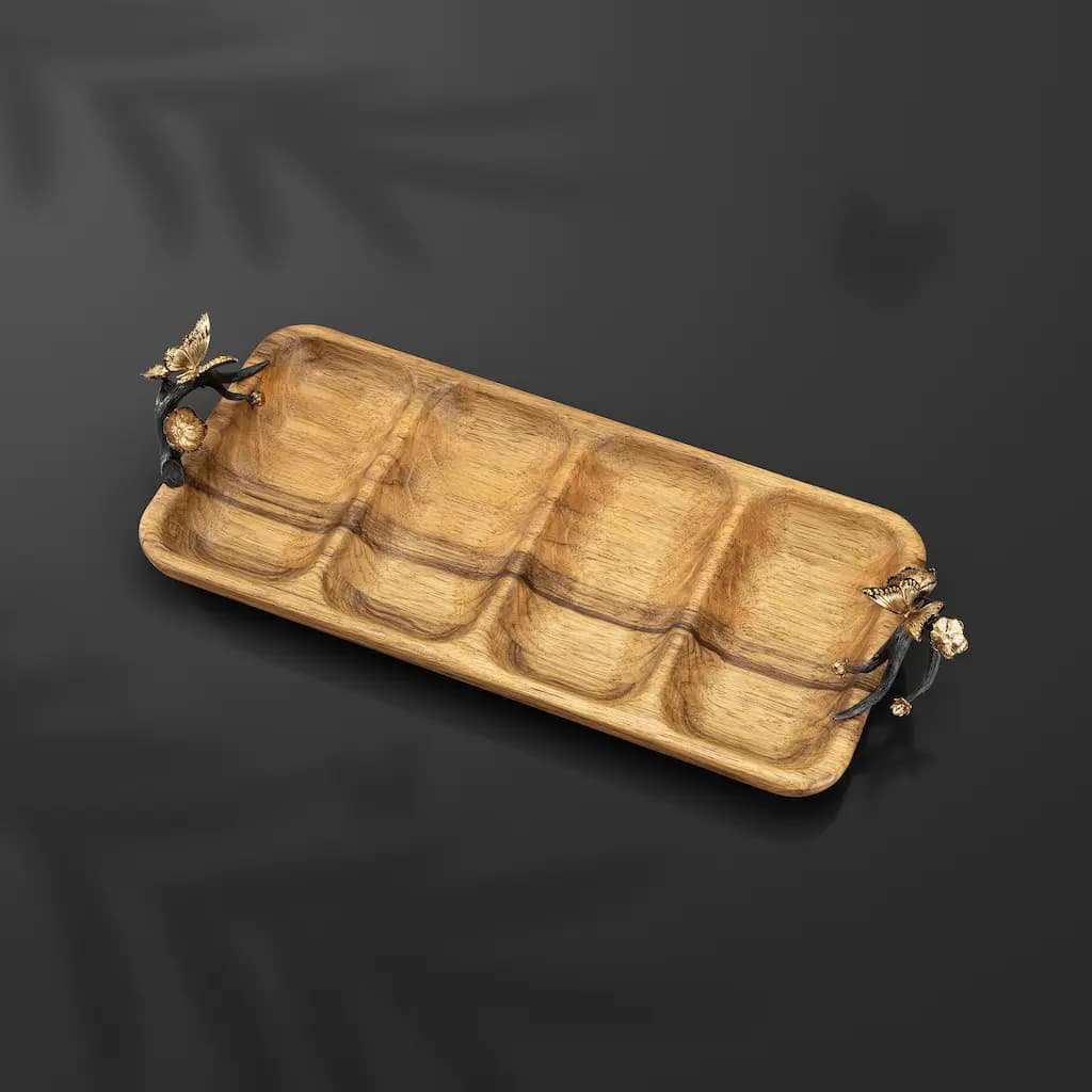 اردو خوری 4 خانه گلدکیش مدل باترفلای butterfly wood Goldkish — تصویر ۲