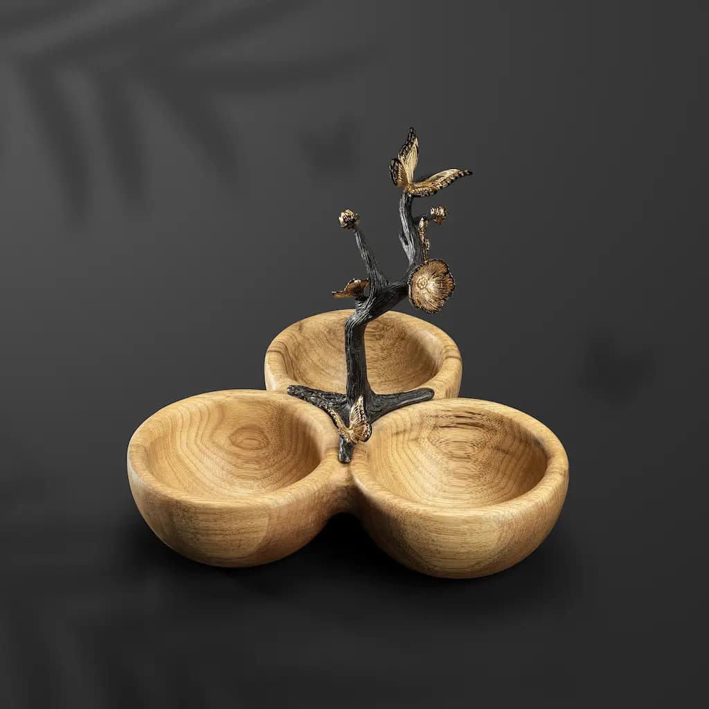 اردو خوری 3 خانه گلدکیش مدل باترفلای butterfly wood Goldkish — تصویر ۳