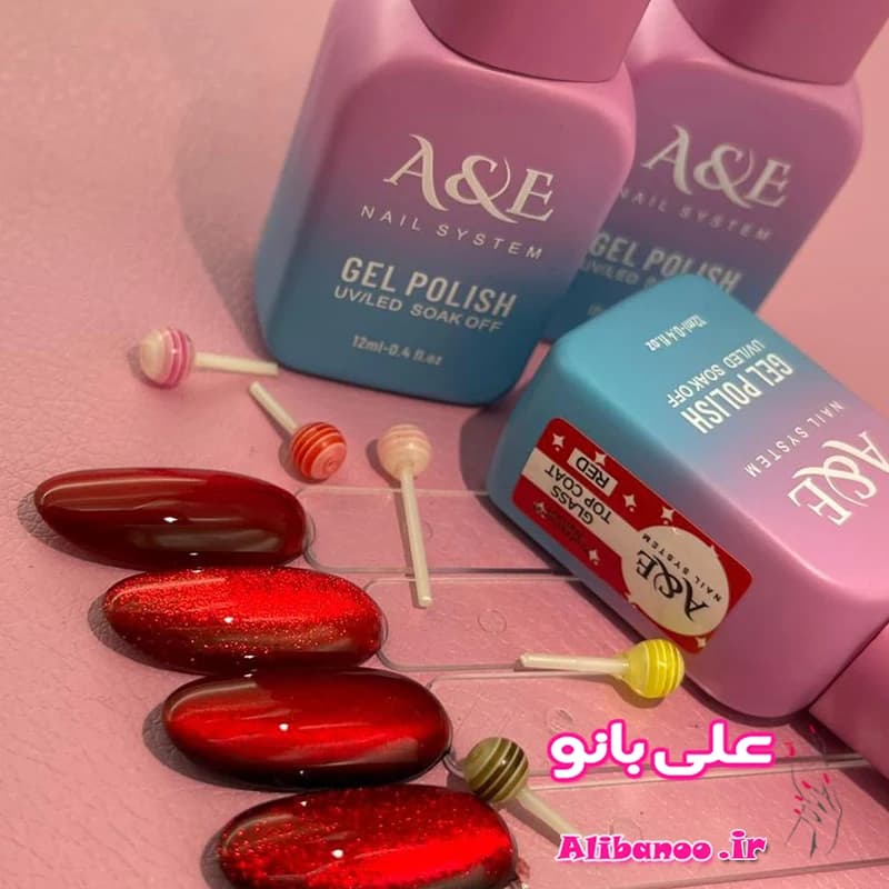 تاپ ژل آبنباتی قرمز ای اند ای A&E