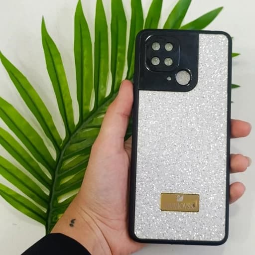 گارد گوشی Redmi 10c طرح سواروسکی نگین دار با شاین های رنگ سفید قاب و کاور