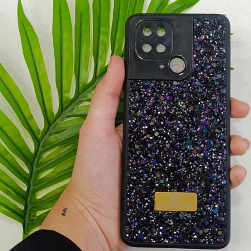 گارد گوشی Redmi 10c طرح سواروسکی نگین دار با شاین های رنگ کهکشانی قاب و کاور