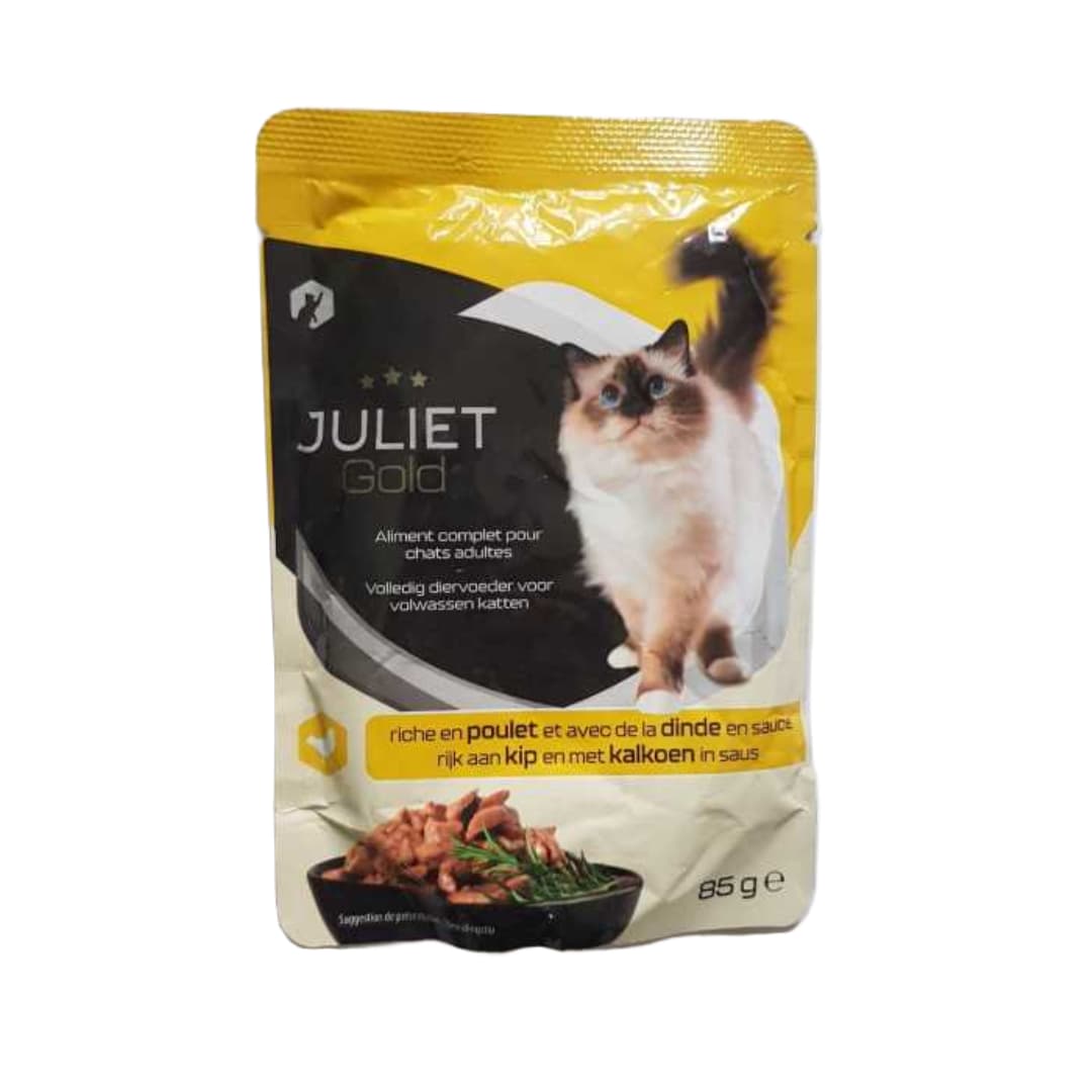 پوچ گربه ژولیت با طعم مرغ و بوقلمون در سس_Juliet cat pouch with chicken and Turkey in sauce