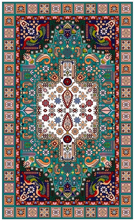 قالیچه نقشه عددی،k12-118