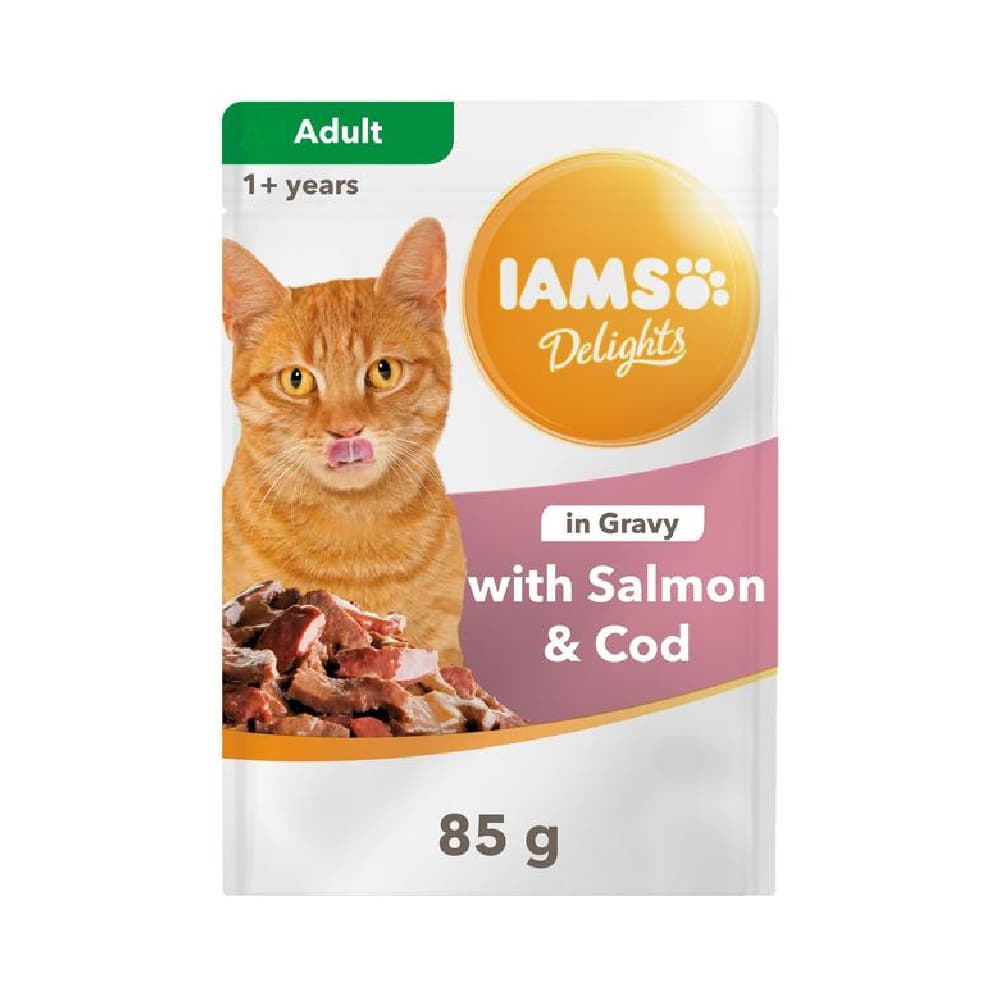 پوچ یامز طعم سالمون و کاد – IAMS Delights Wild Salmon & Cod