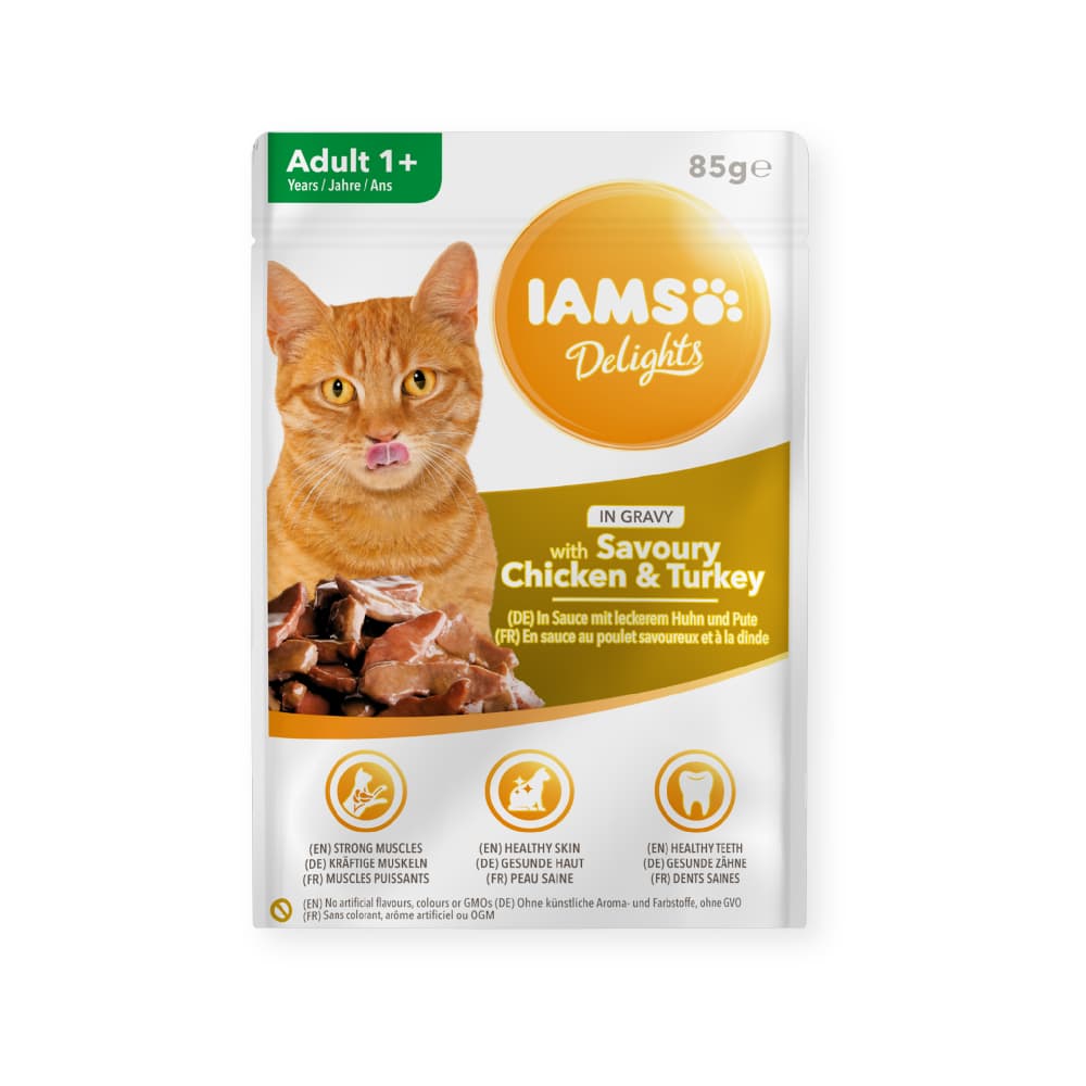 پوچ یامز طعم مرغ و بوقلمون_IAMS Delights Chicken and turkey