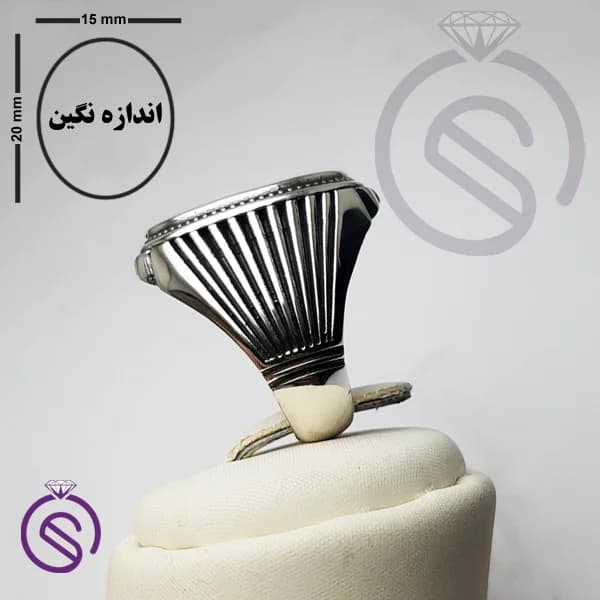 رکاب انگشتر نقره مدل آیدین کد 62309 — تصویر ۶