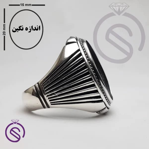 رکاب انگشتر نقره مدل آیدین کد 62309 — تصویر ۳