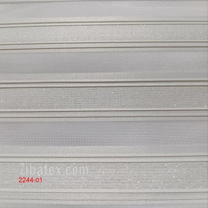 پرده زبرا پلیسه دو سر خط دار – رنگ شیری کد 01_2244 — تصویر ۲