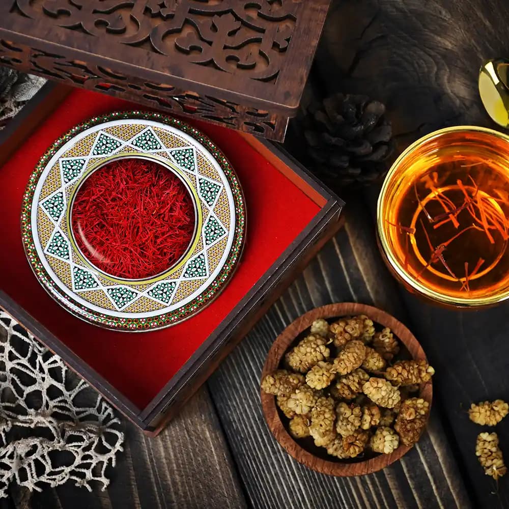 پک هدیه زعفرانی هوم آدیس مدل PZ 108 — تصویر ۳
