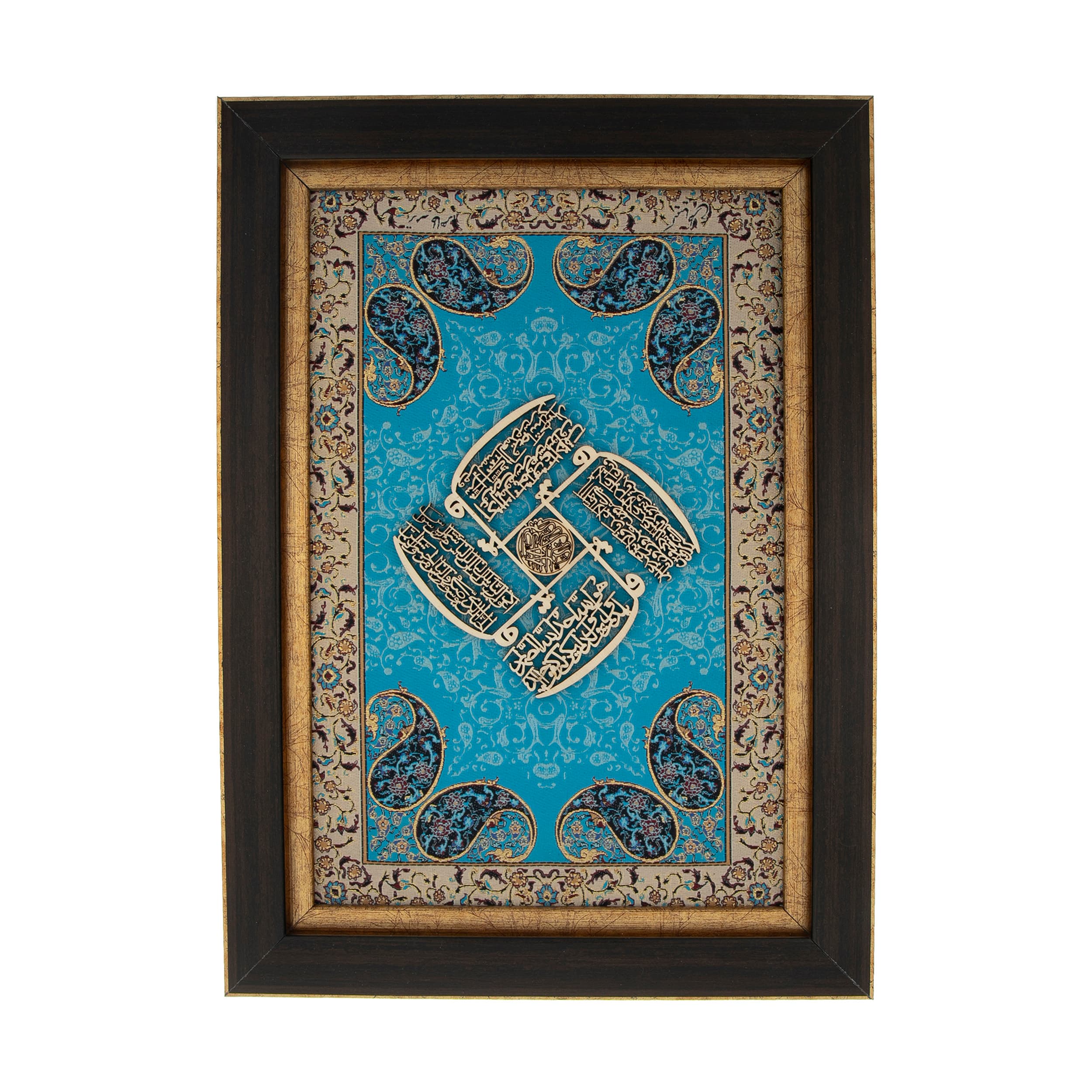 تابلو چوبی معرق طرح چهار قل مدل ترمه کد TE 803 F2
