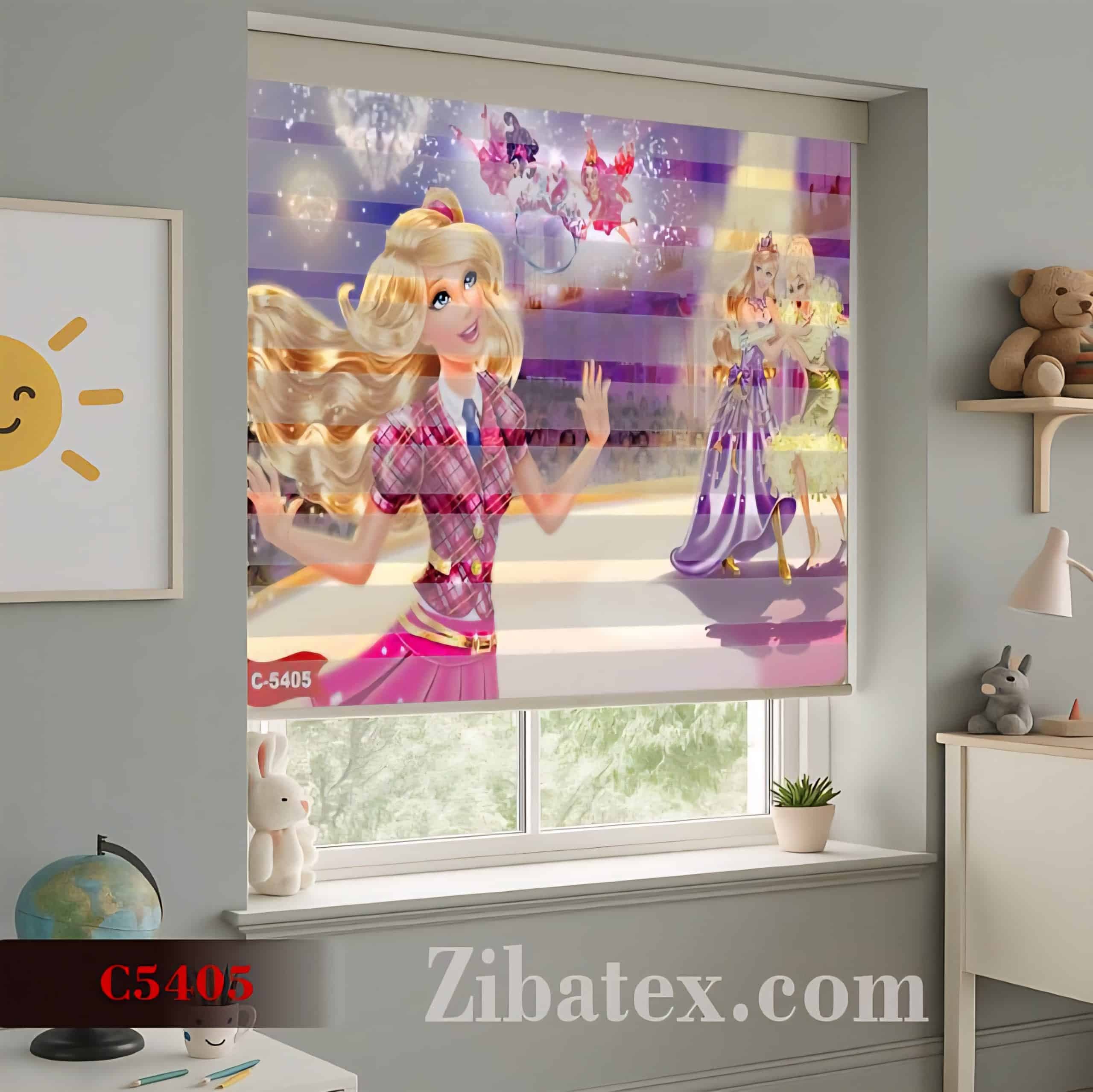 پرده آماده زبرا دو سانت چاپی (دو مکانیزه) طرح کد C 5405