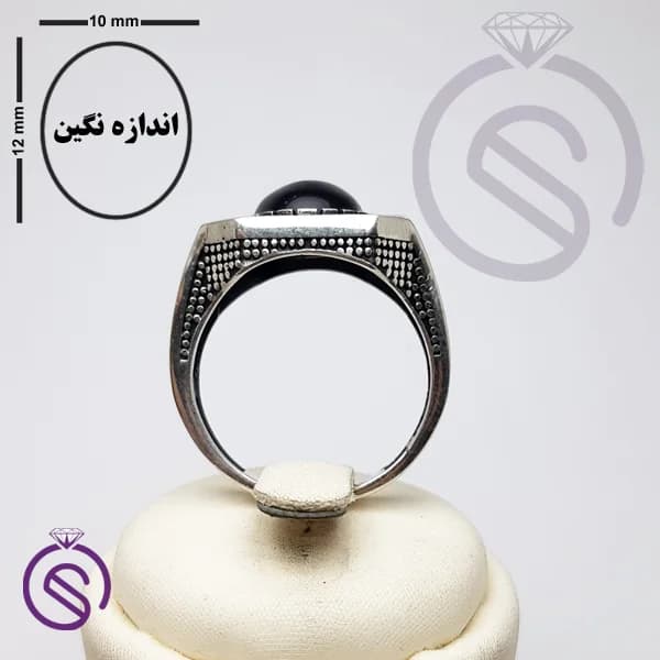 انگشتر نقره آمیتیست مردانه مدل کاوه کد 62443 — تصویر ۳