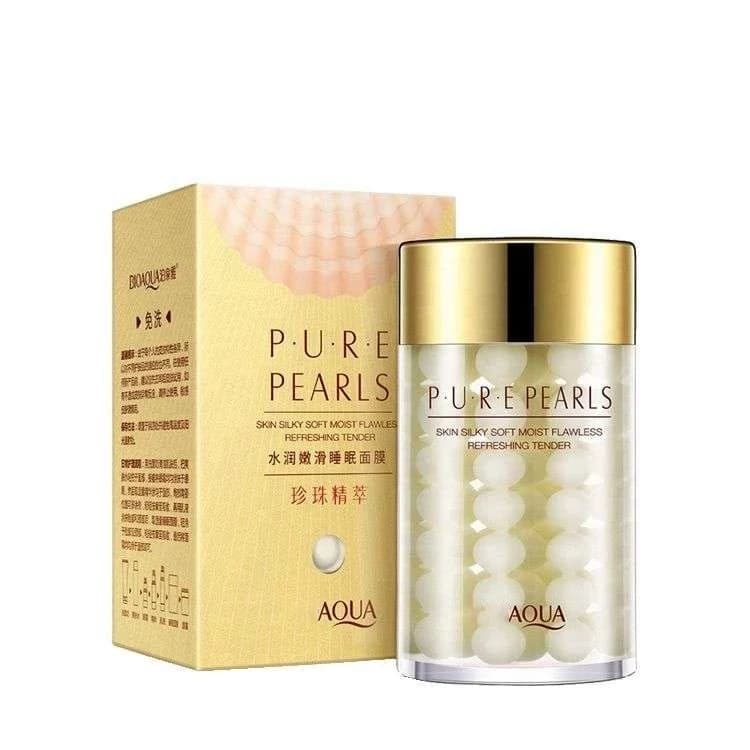 کرم مروارید بیوآکوا BIOAQUA مدل Pure Pearls . کرم شب آبرسان و روشنکننده