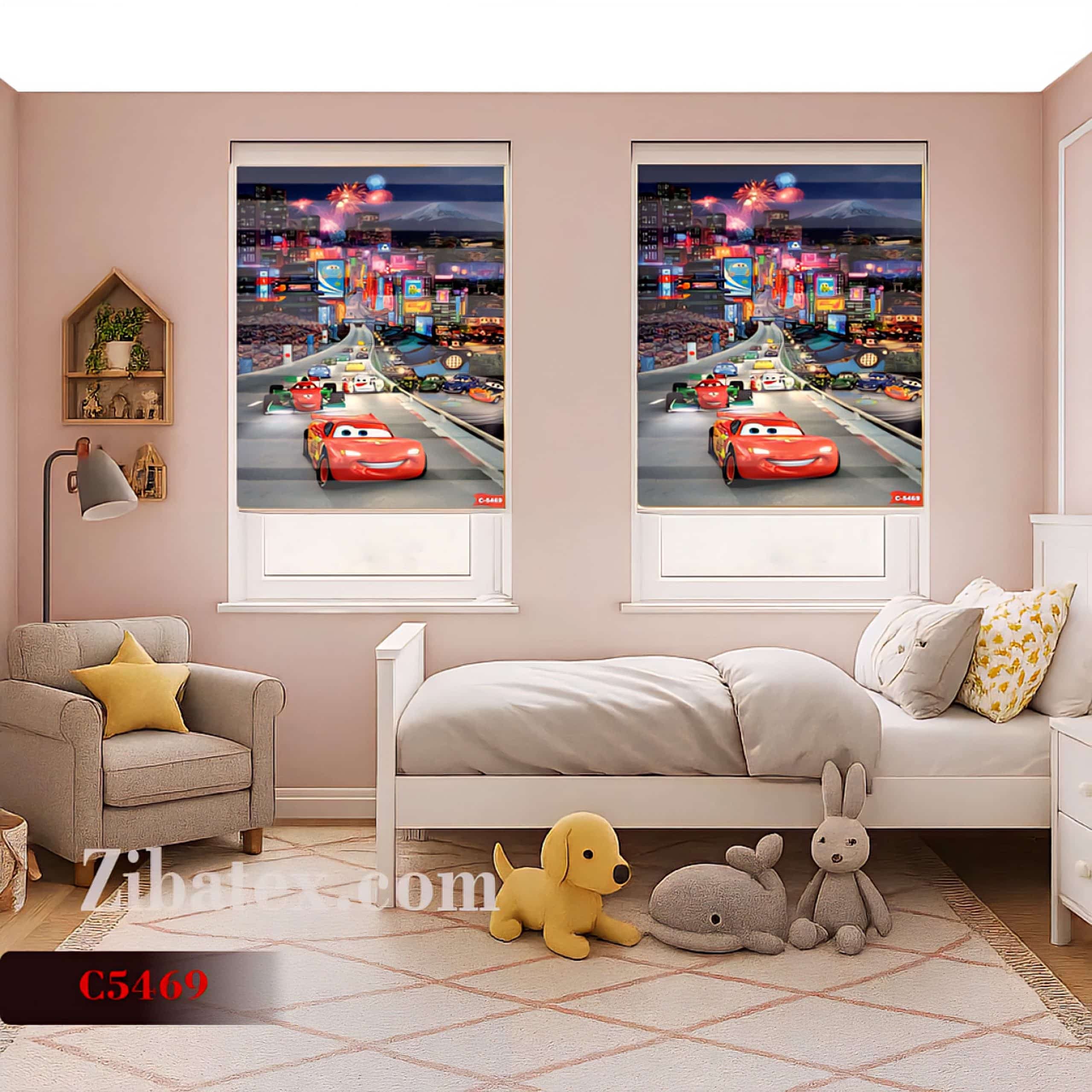 پرده سیلوئت چاپی طرح مک کوئین کد C 5469