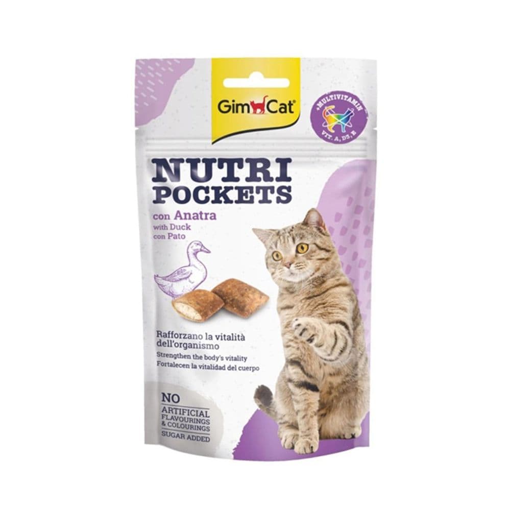 تشویقی مغزدار گربه جیم کت با طعم اردک_GimCat Nutri Pockets with Duck
