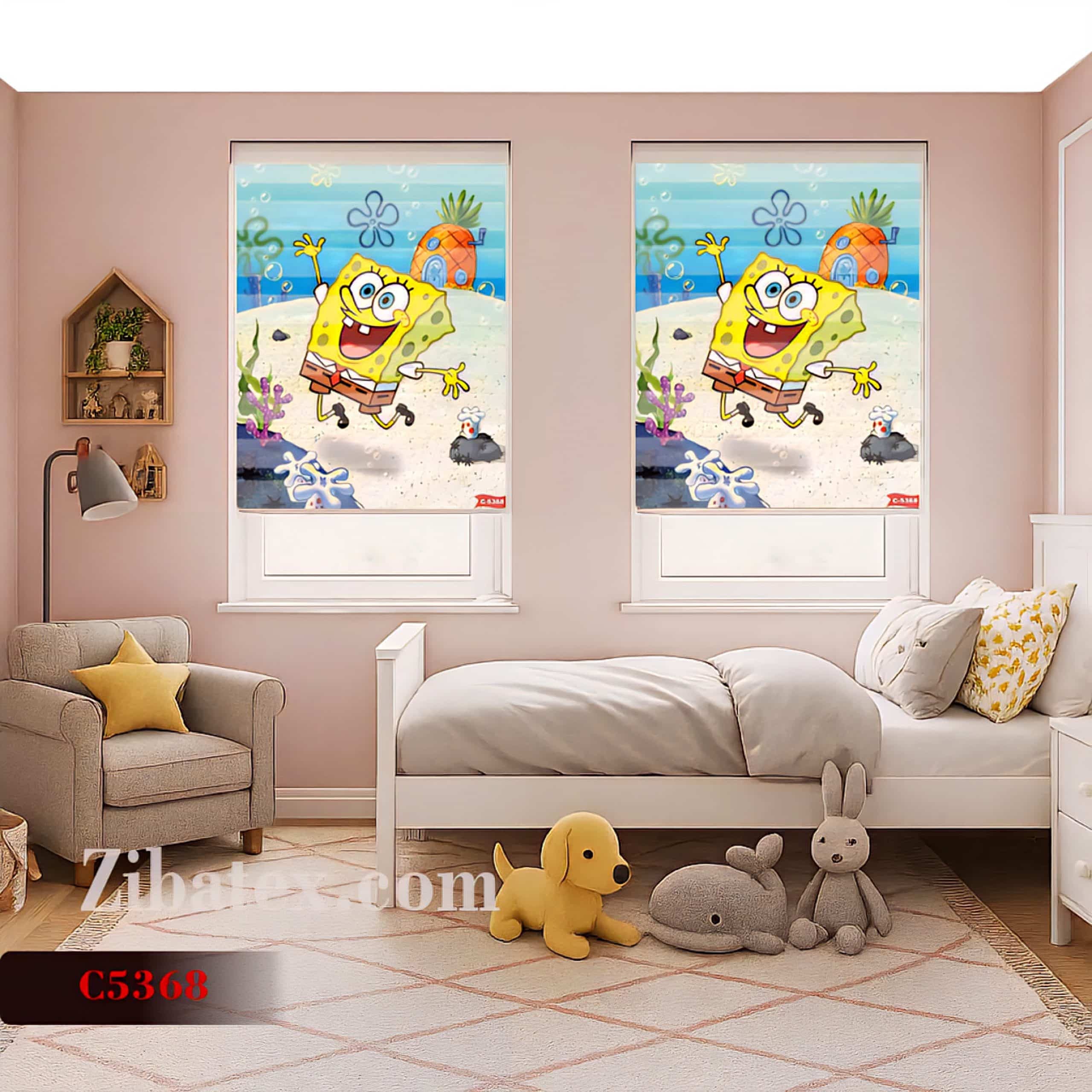 پرده سیلوئت چاپی طرح باب اسفنجی کد C 5368