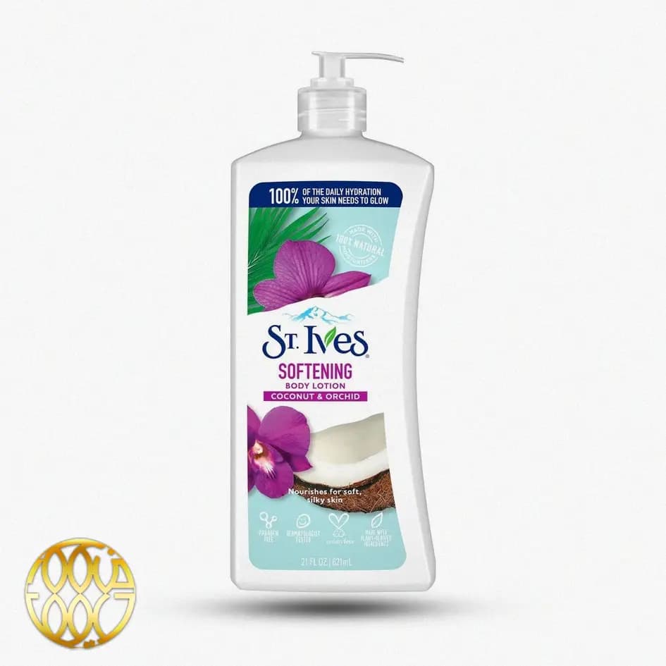 لوسیون بدن اس تی ایوز ST.Ives مدل Softening نارگیل و ارکیده (۶۲۱ میل) | آبرسان ۱۰۰٪ طبیعی و غیرچرب