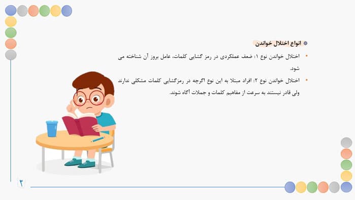 پاورپوینت اختلال یادگیری در خواندن (24890) — تصویر ۲