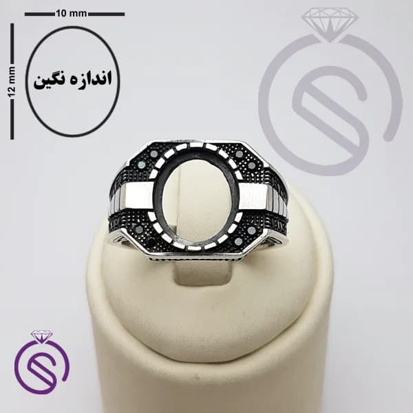 رکاب انگشتر نقره مردانه مدل کاوه کد 62434 — تصویر ۶
