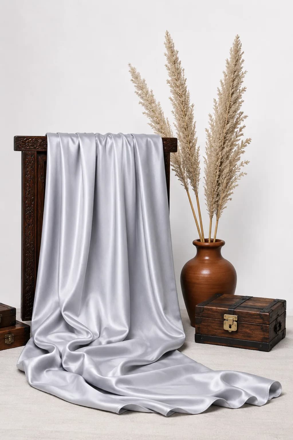 ساتن ال ایکس نقره ای آبی متالیک