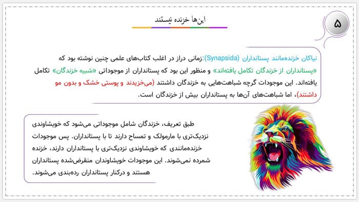 پاورپوینت خزندگان همیشه نمی خزند | دارودسته های حیات (24489) — تصویر ۴