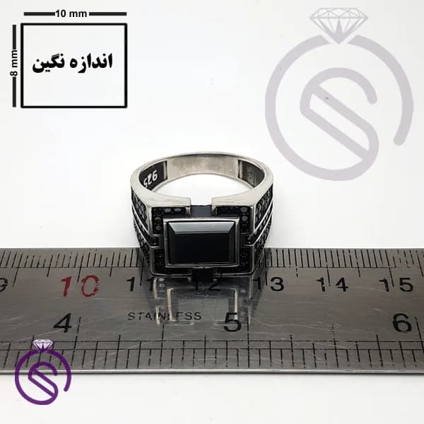 انگشتر نقره حدید مردانه مدل داراب — تصویر ۳