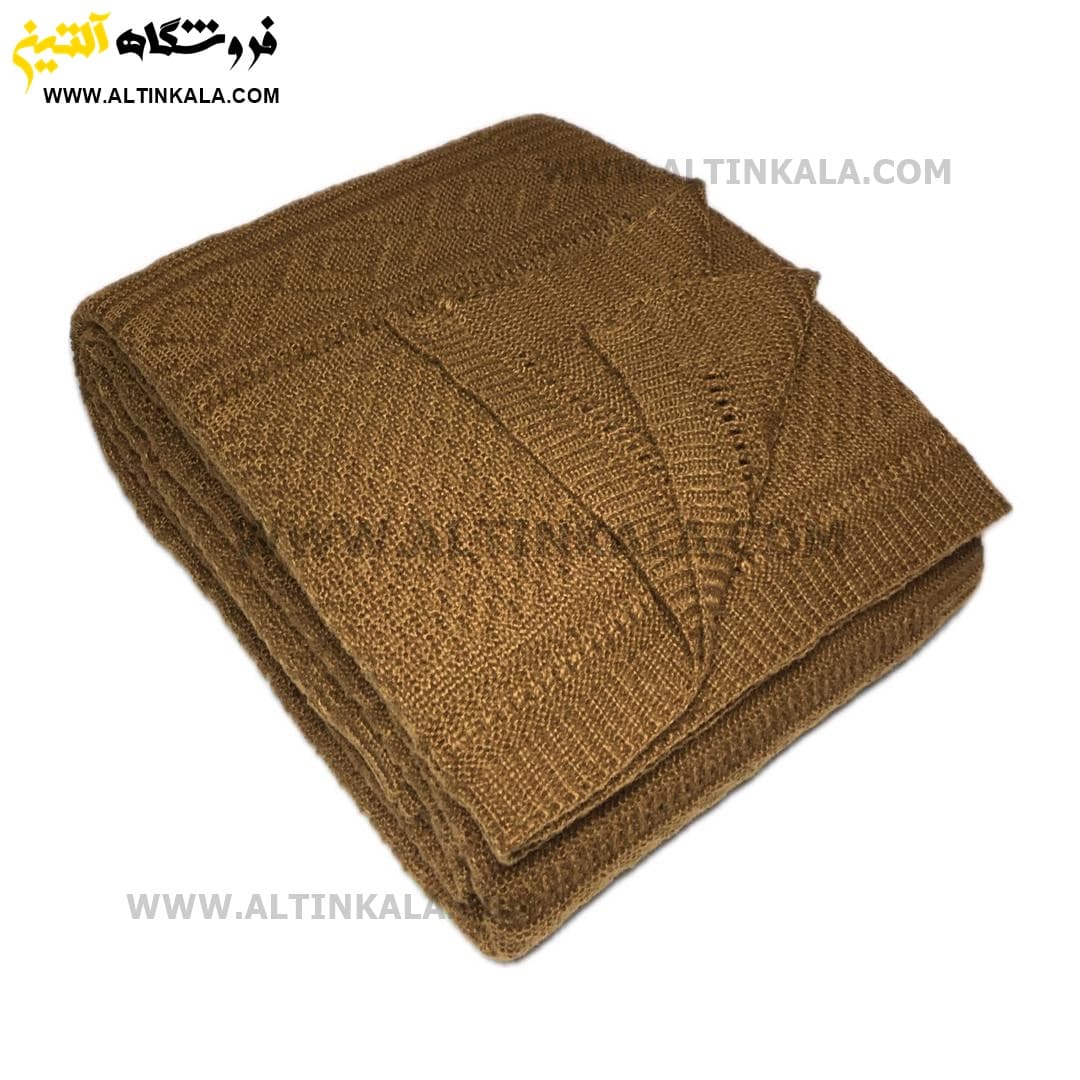 شال مبل بافت (رومبلی) سوپر (تراکم بالا) طرح ارکیده سایز 150×200 قهوه ای — تصویر ۳