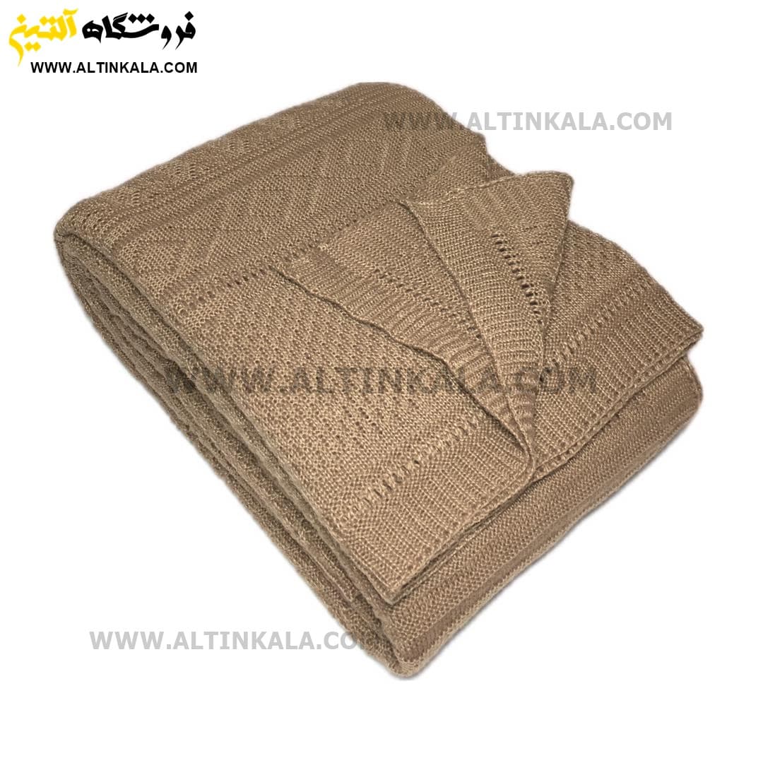 شال مبل بافت (رومبلی) سوپر (تراکم بالا) طرح ارکیده سایز 150×200 نسکافه ای — تصویر ۳