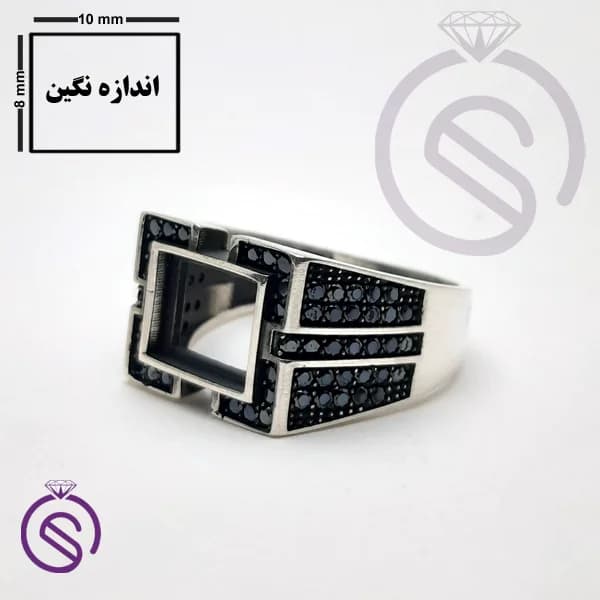 رکاب انگشتر نقره مردانه مدل داراب کد 62404 — تصویر ۲