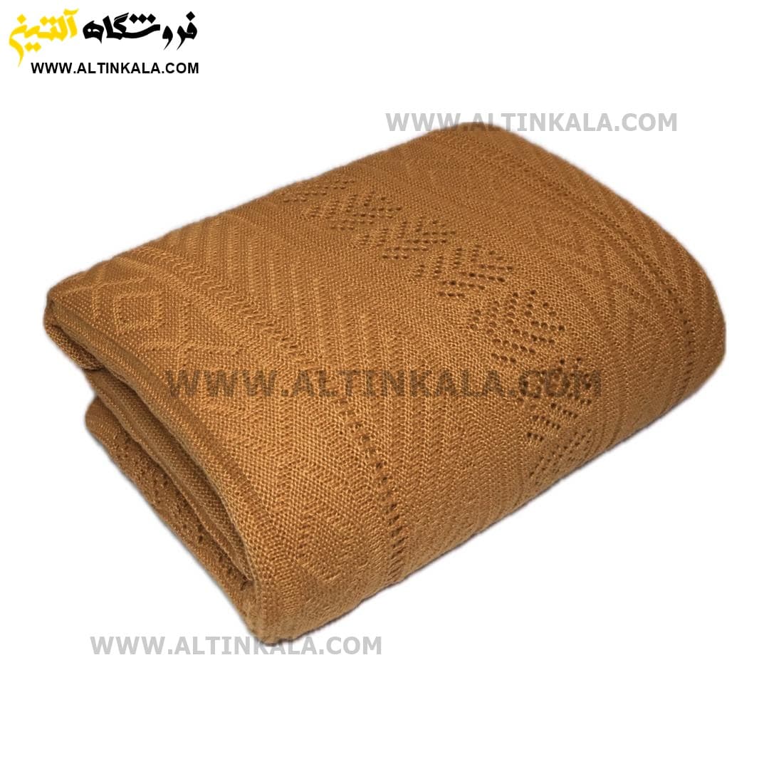 شال مبل بافت (رومبلی) سوپر (تراکم بالا) طرح ارکیده سایز 150×200 آجری