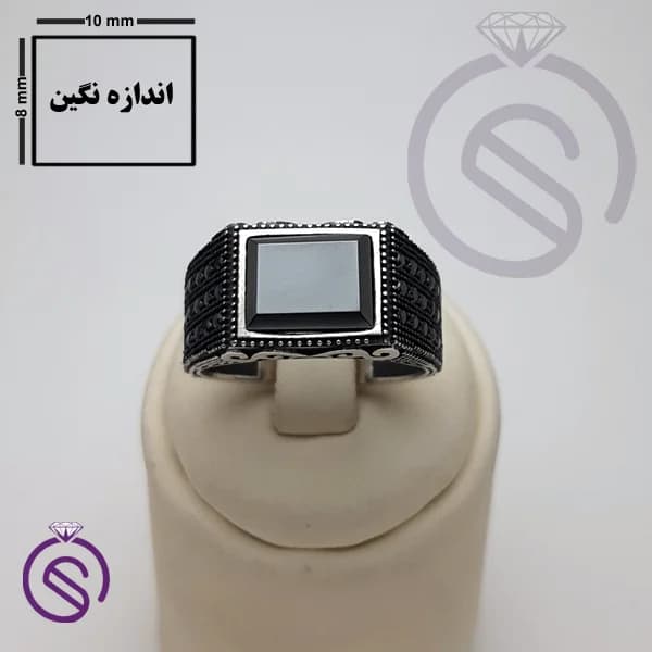 انگشتر نقره حدید مردانه مدل ایمان — تصویر ۵
