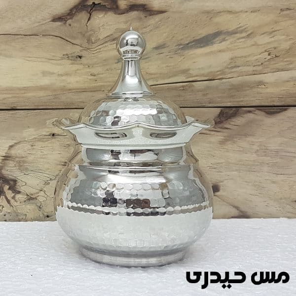 قندان مسی کروم بدون پایه مدل اطلس