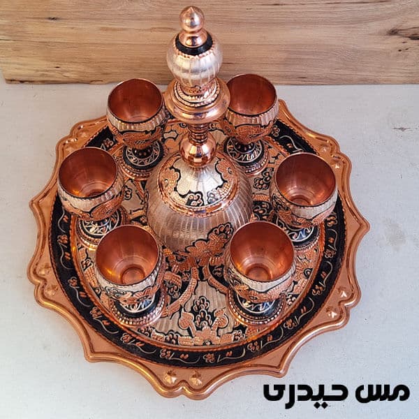 سرویس شربت خوری مسی نقره کوب — تصویر ۵