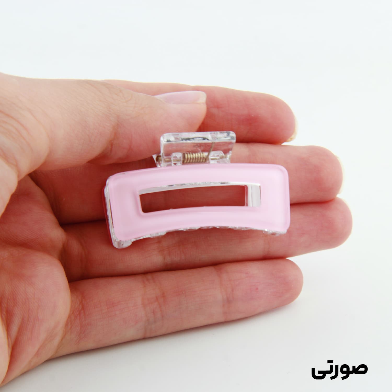 کلیپس دخترانه مدل مستطیل خطی طرح شیشه ای — تصویر ۳