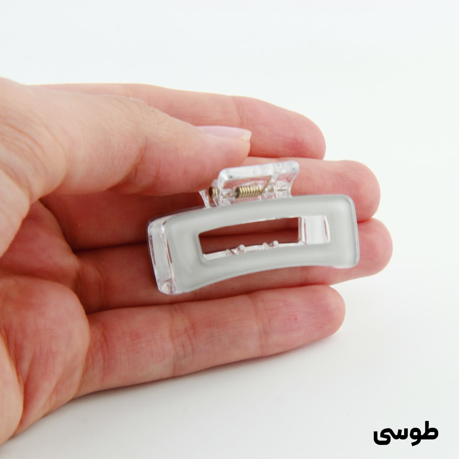کلیپس دخترانه مدل مستطیل خطی طرح شیشه ای — تصویر ۴
