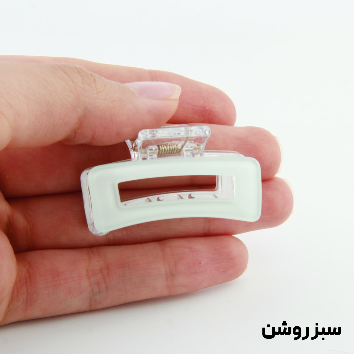 کلیپس دخترانه مدل مستطیل خطی طرح شیشه ای — تصویر ۵