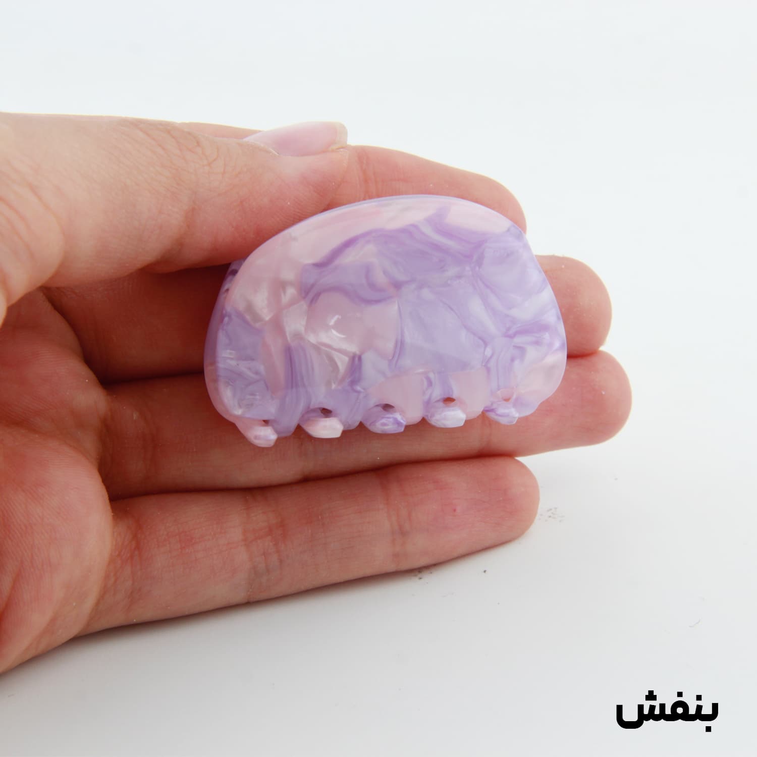 کلیپس دخترانه مدل بند انگشتی طرح صدفی آبرنگی — تصویر ۲