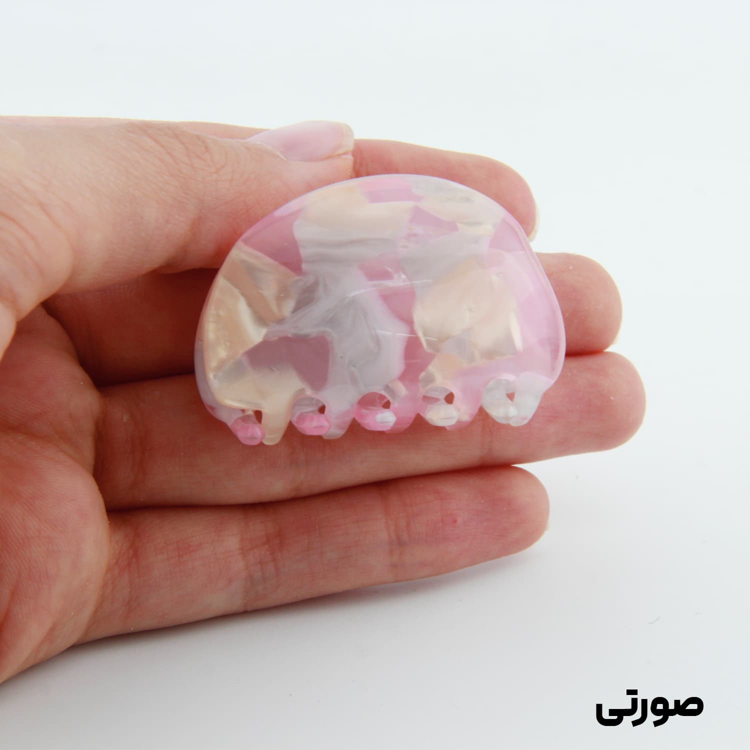 کلیپس دخترانه مدل بند انگشتی طرح صدفی آبرنگی — تصویر ۳