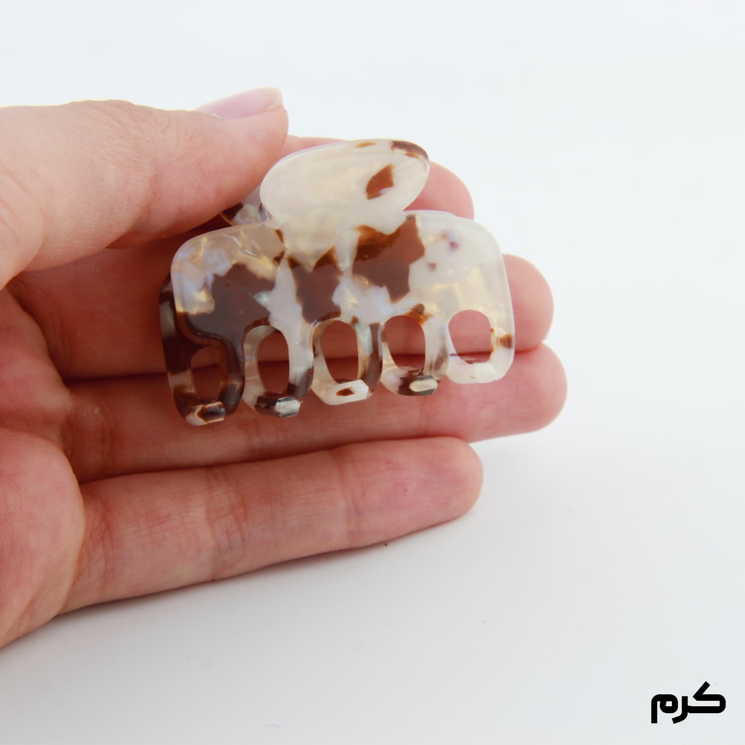 کلیپس دخترانه مدل بند انگشتی طرح خرچنگی خال خالی — تصویر ۲