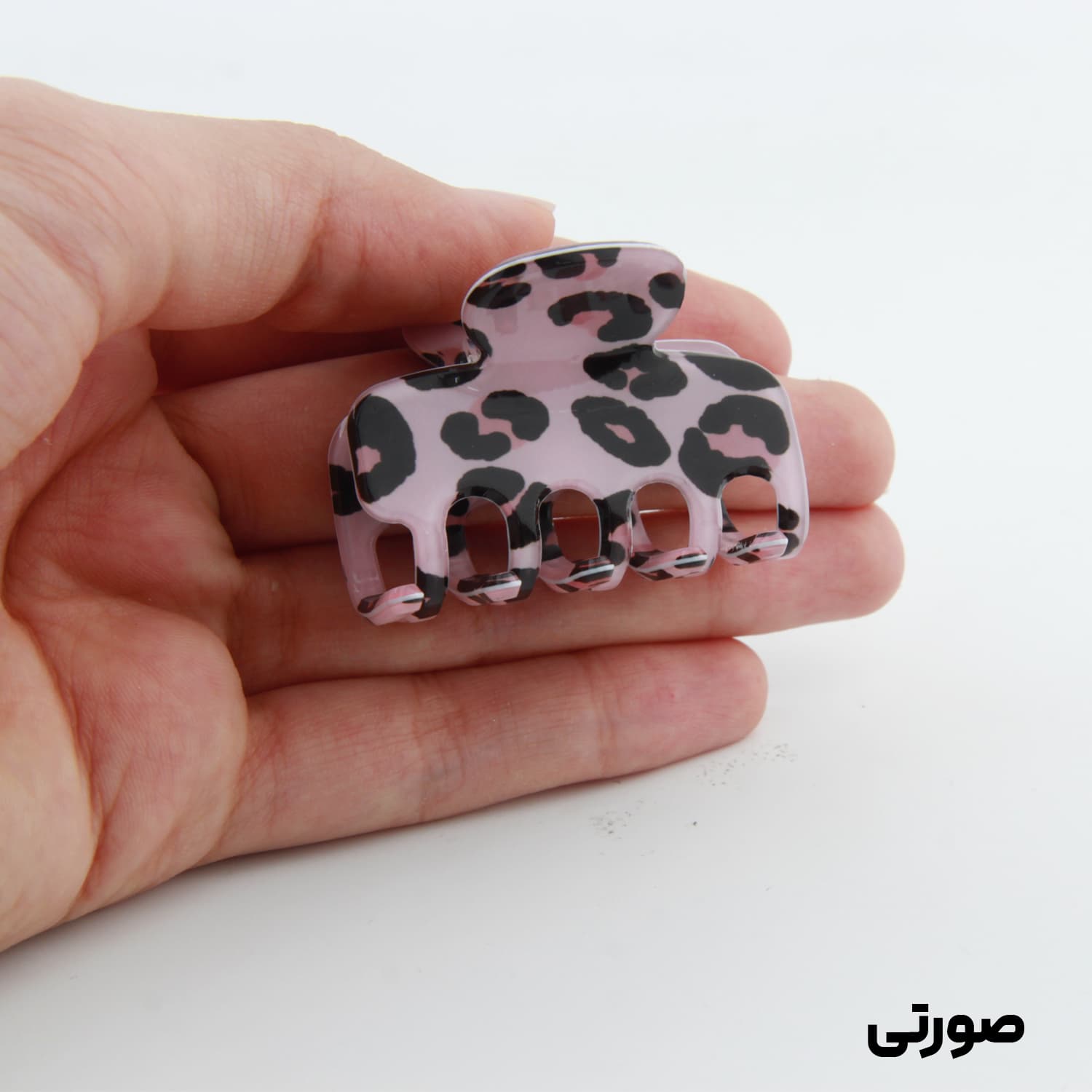 کلیپس دخترانه مدل بند انگشتی طرح خرچنگی پلنگی — تصویر ۳