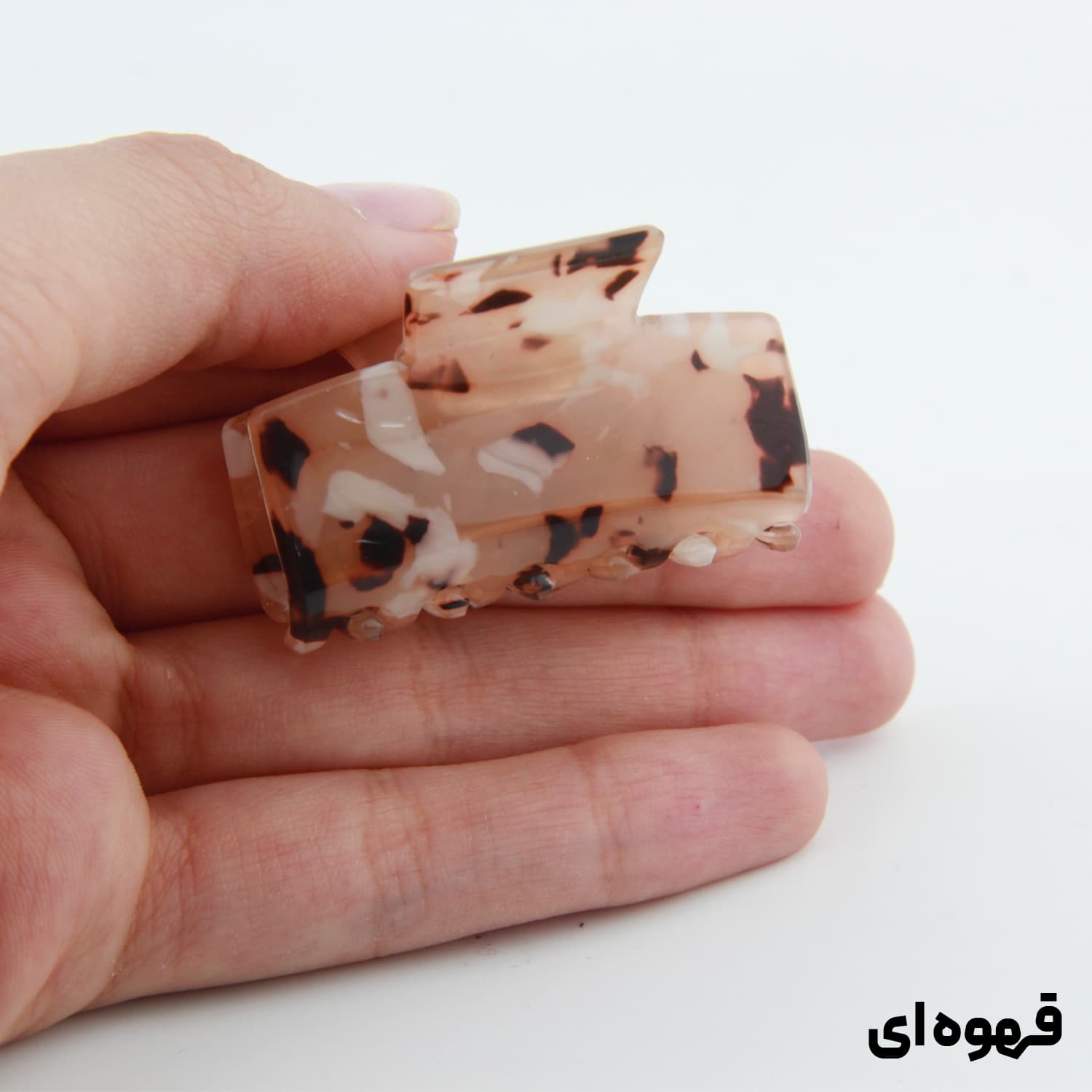 کلیپس دخترانه مدل بند انگشتی طرح مستطیل خال خالی — تصویر ۳