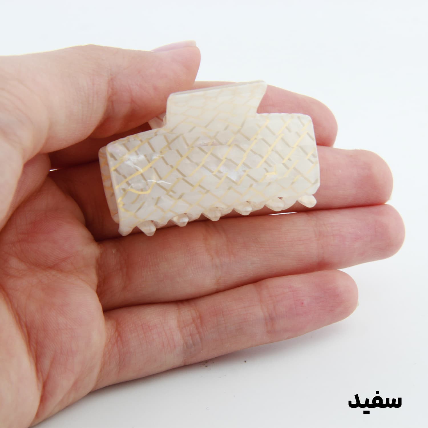کلیپس دخترانه مدل بند انگشتی طرح مربع خطی — تصویر ۴