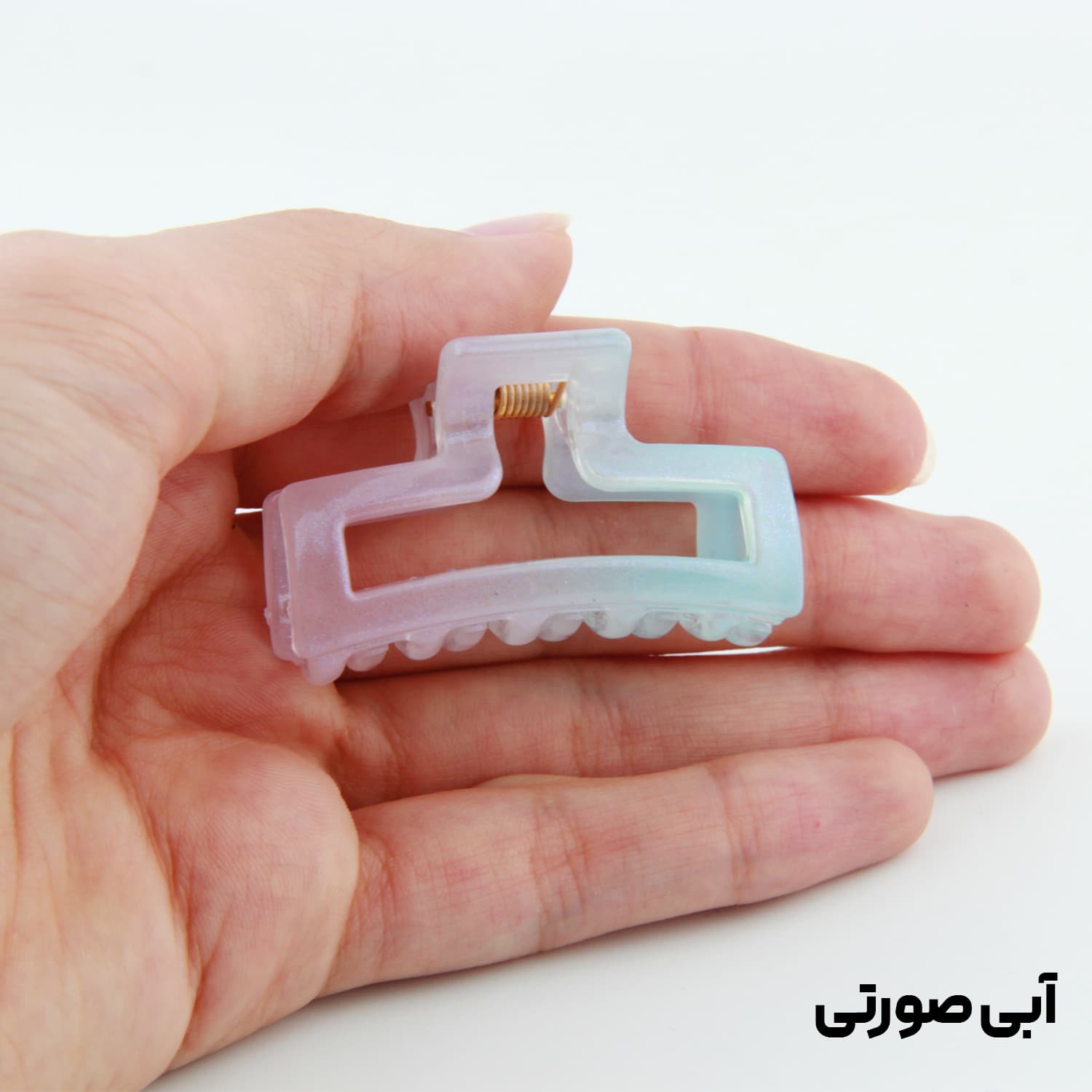 کلیپس دخترانه مدل مستطیلی کوچک دو رنگ — تصویر ۳