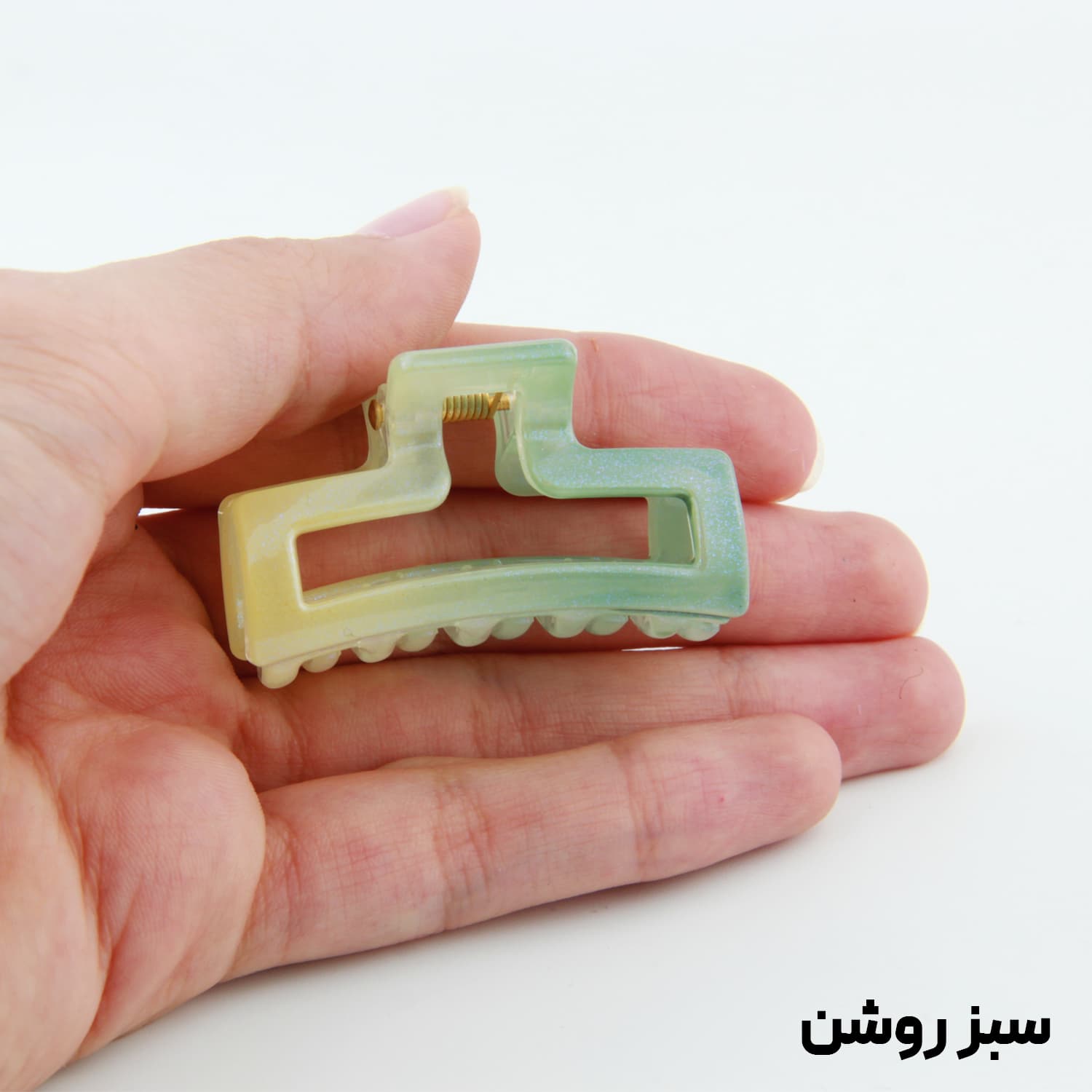 کلیپس دخترانه مدل مستطیلی کوچک دو رنگ — تصویر ۲