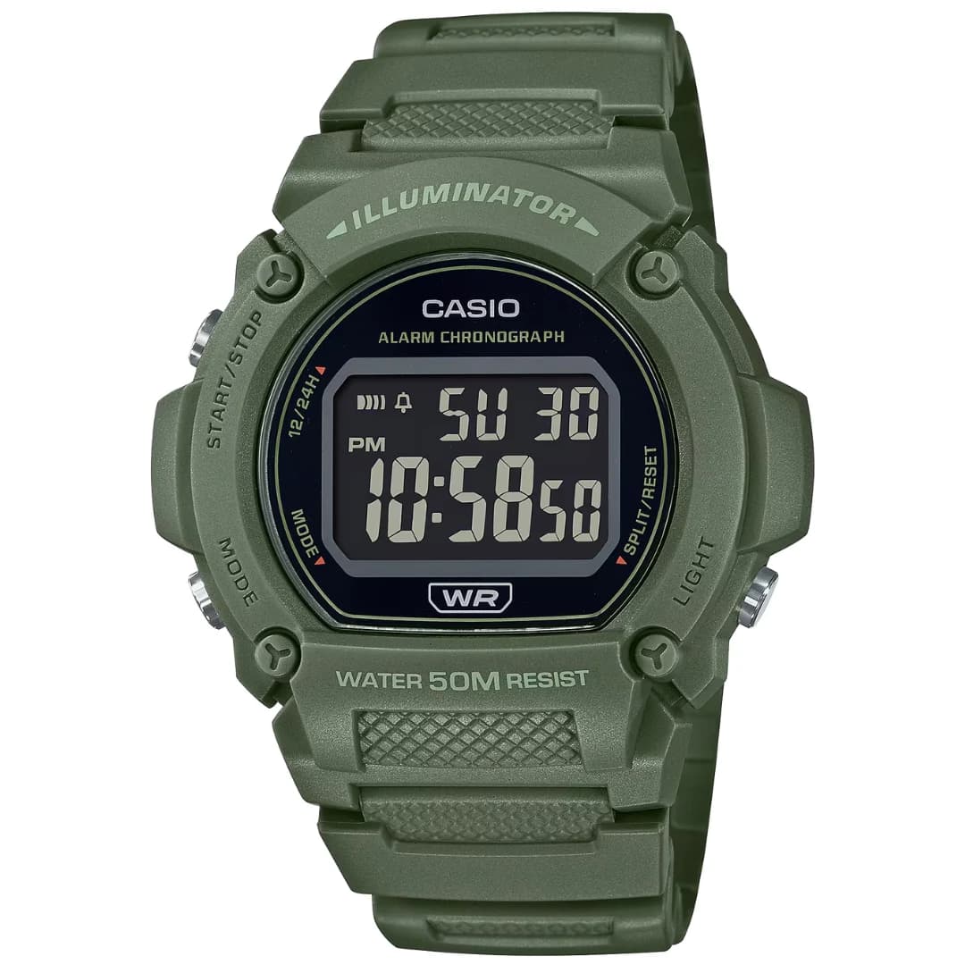 ساعت مردانه کاسیو (Casio) اصل|مدل W-219HC-3BVDF — تصویر ۵