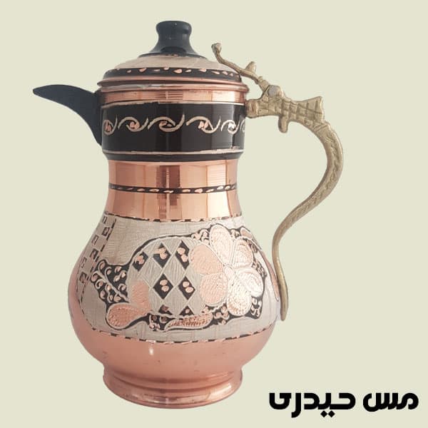 پارچ مسی نقره کوب طرح عربی — تصویر ۲