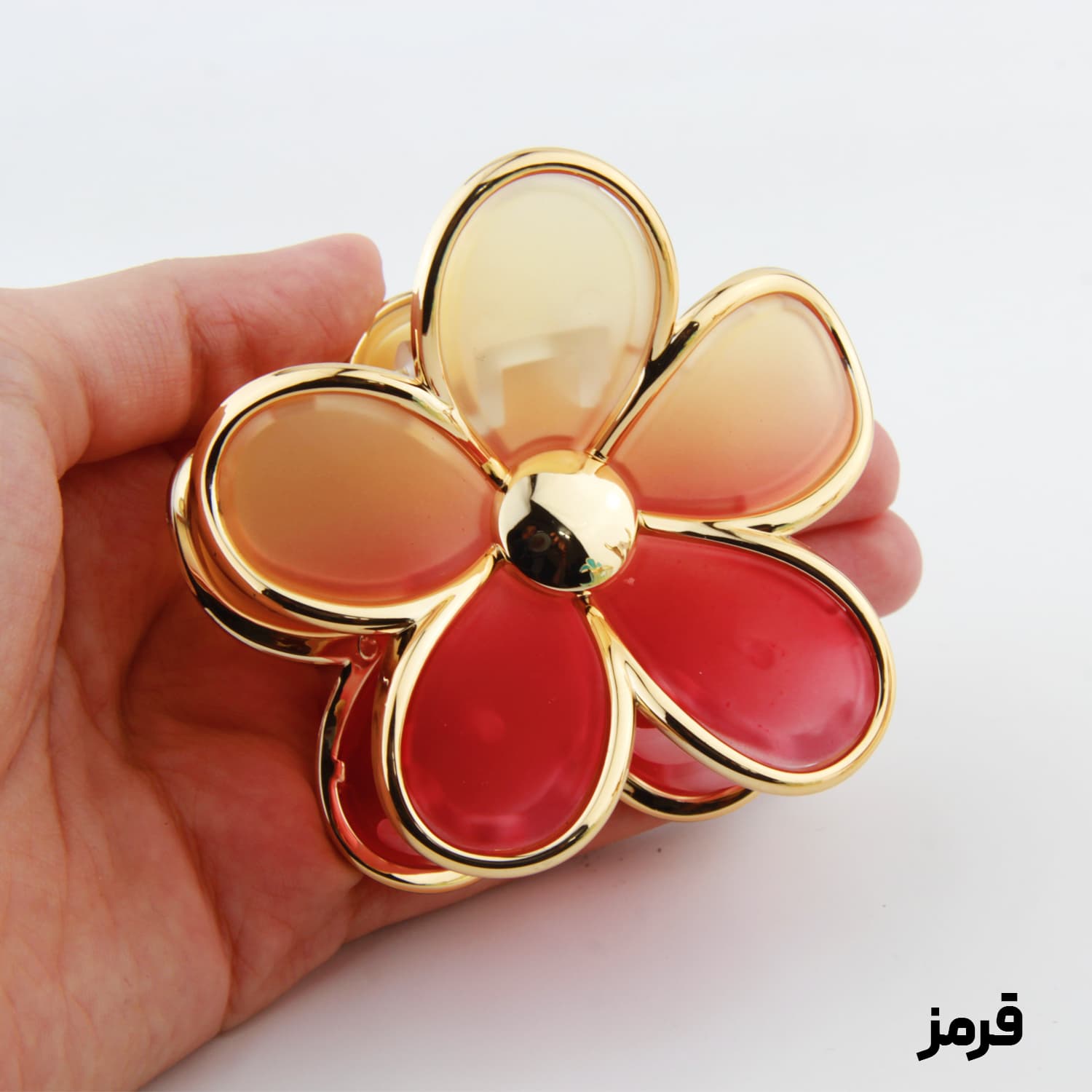 کلیپس دخترانه مدل گل دور شیشه ای دو رنگ — تصویر ۶