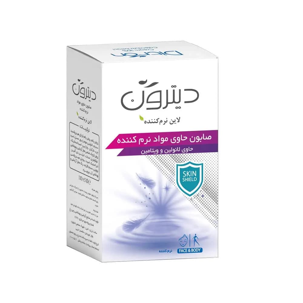 صابون حاوی 25 درصد کرم نرم کننده و ویتامین E وزن 110 گرم دیترون
